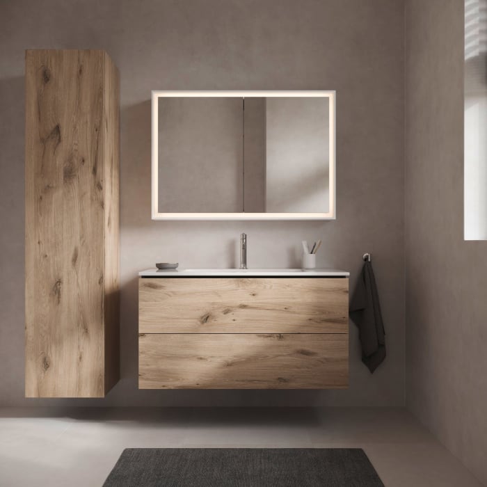 Duravit L-Cube Waschtischunterbau wandhängend mit 2 Auszügen, 102 x 48,1 cm