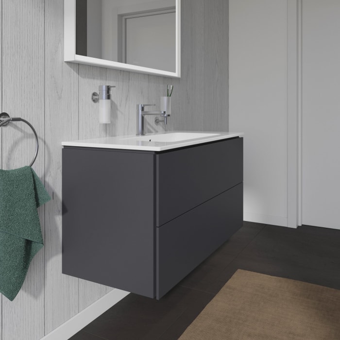 Duravit L-Cube Waschtischunterbau wandhängend mit 2 Auszügen, 102 x 48,1 cm