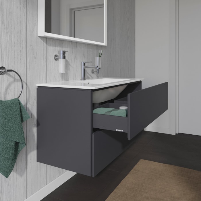 Duravit L-Cube Waschtischunterbau wandhängend mit 2 Auszügen, 102 x 48,1 cm
