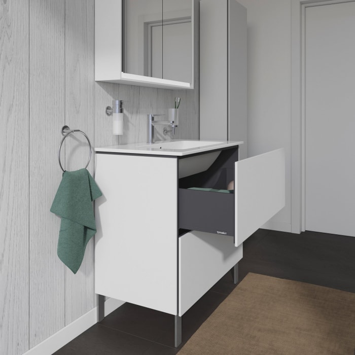 Duravit L-Cube Waschtischunterbau stehend mit 2 Auszügen, 82 x 48,1 cm