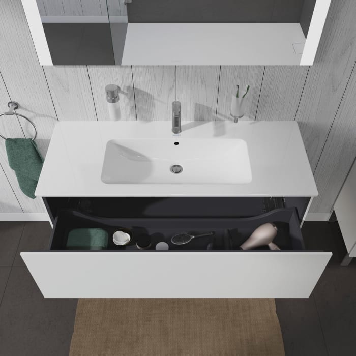 Duravit L-Cube Waschtischunterbau wandhängend mit 1 Auszug, 122 x 48,1 cm