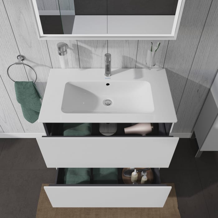 Duravit L-Cube Waschtischunterbau stehend mit 2 Auszügen, 82 x 48,1 cm