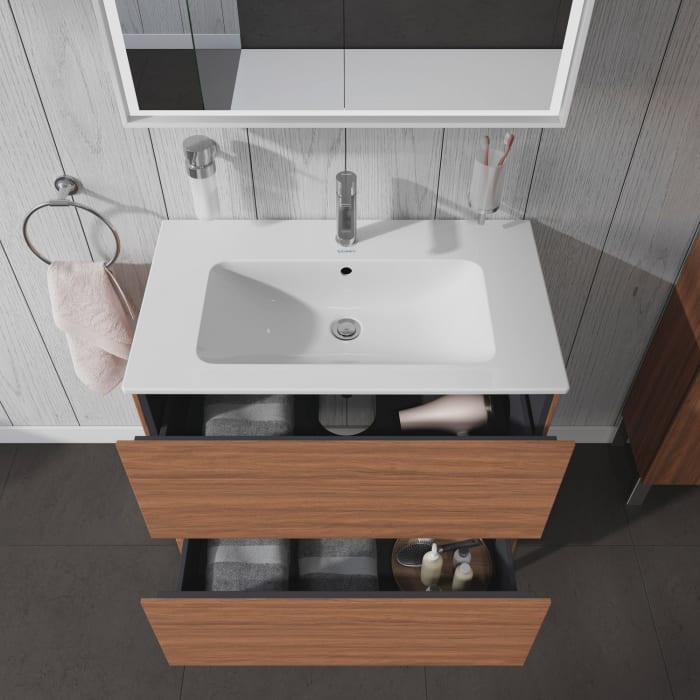 Duravit L-Cube Waschtischunterbau stehend mit 2 Auszügen, 82 x 48,1 cm