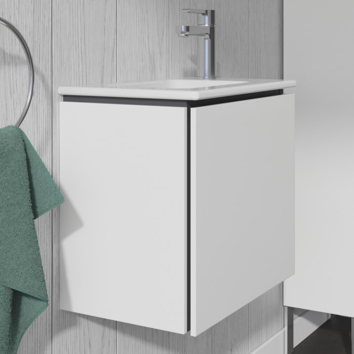 Duravit L-Cube Waschtischunterbau wandhängend mit 1 Tür Anschlag rechts, 42 x 29,4 cm