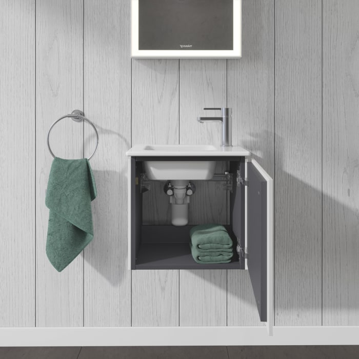 Duravit L-Cube Waschtischunterbau wandhängend mit 1 Tür Anschlag rechts, 42 x 29,4 cm