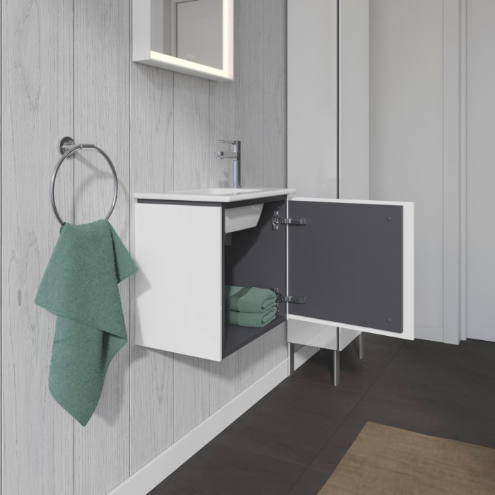 Duravit L-Cube Waschtischunterbau wandhängend mit 1 Tür Anschlag rechts, 42 x 29,4 cm