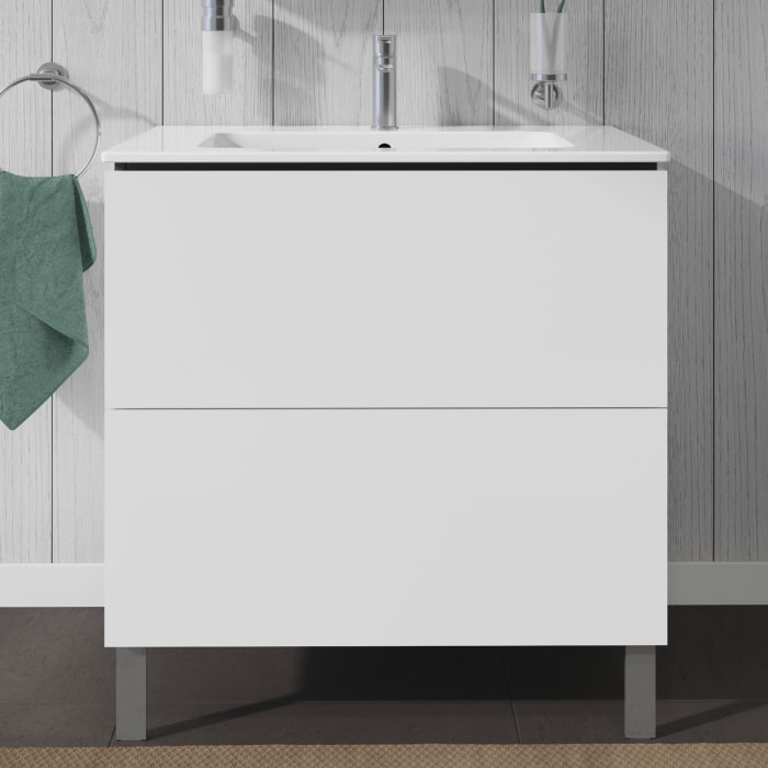 Duravit L-Cube Waschtischunterbau stehend mit 2 Auszügen, 82 x 48,1 cm