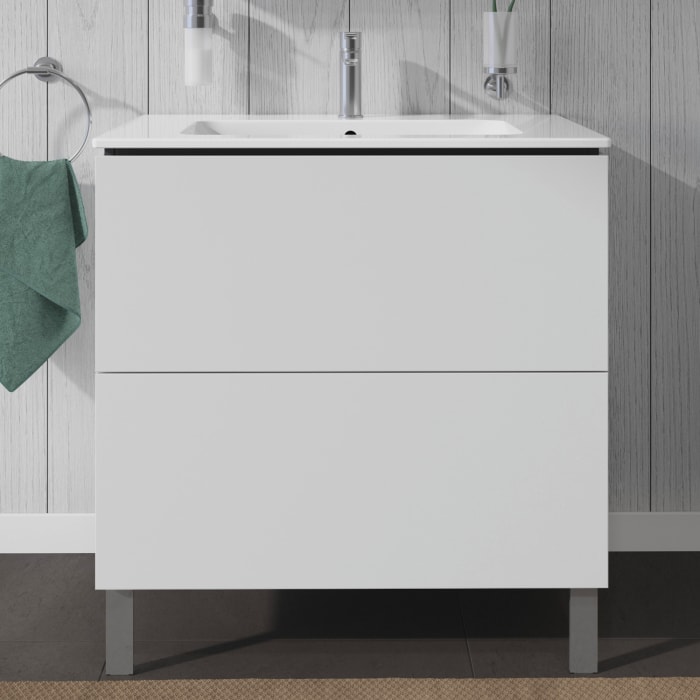 Duravit L-Cube Waschtischunterbau stehend mit 2 Auszügen, 82 x 48,1 cm
