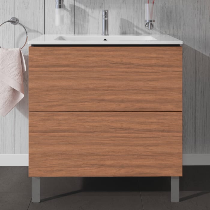 Duravit L-Cube Waschtischunterbau stehend mit 2 Auszügen, 82 x 48,1 cm