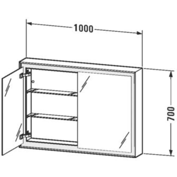 Duravit L-Cube Spiegelschrank mit LED Beleuchtung 100 x 70 cm