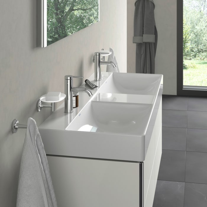 Duravit DuraSquare Doppelwaschtisch mit 2 Hahnlöchern, 120 x 47 cm