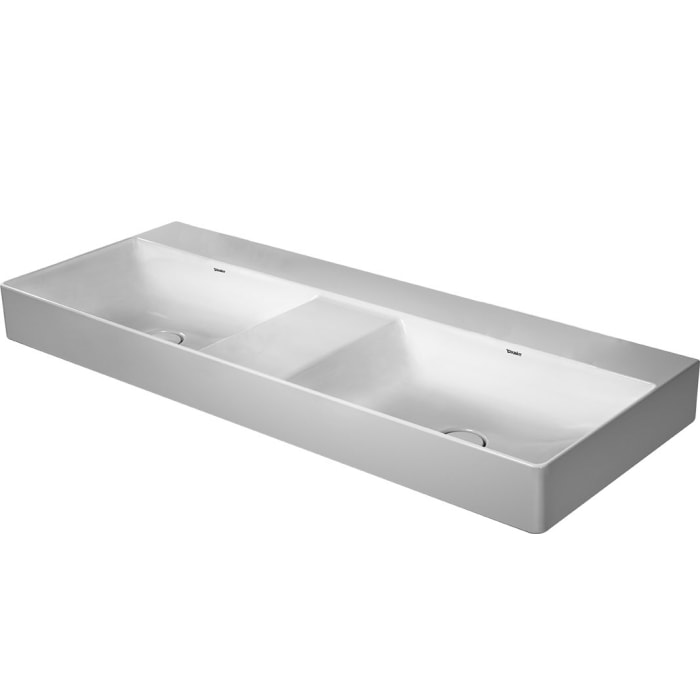 Duravit DuraSquare Doppelwaschtisch geschliffen ohne Hahnlöcher, 120 x 47 cm