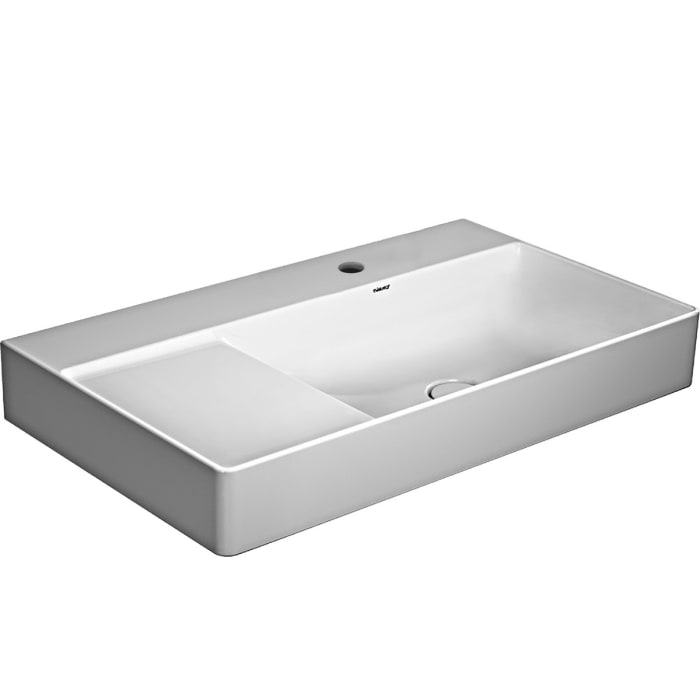 Duravit DuraSquare Waschtisch geschliffen asymmetrisch mit 1 Hahnloch 80 x 47 cm, Becken rechts