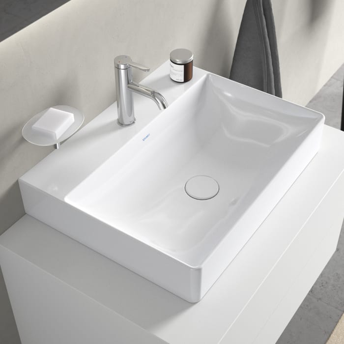 Duravit DuraSquare Waschtisch geschliffen mit 1 Hahnloch, 60 x 47 cm