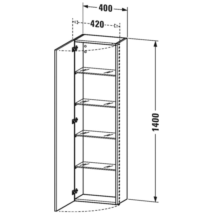 Duravit DuraStyle Hochschrank 40 x 24 x 140 cm Türanschlag links