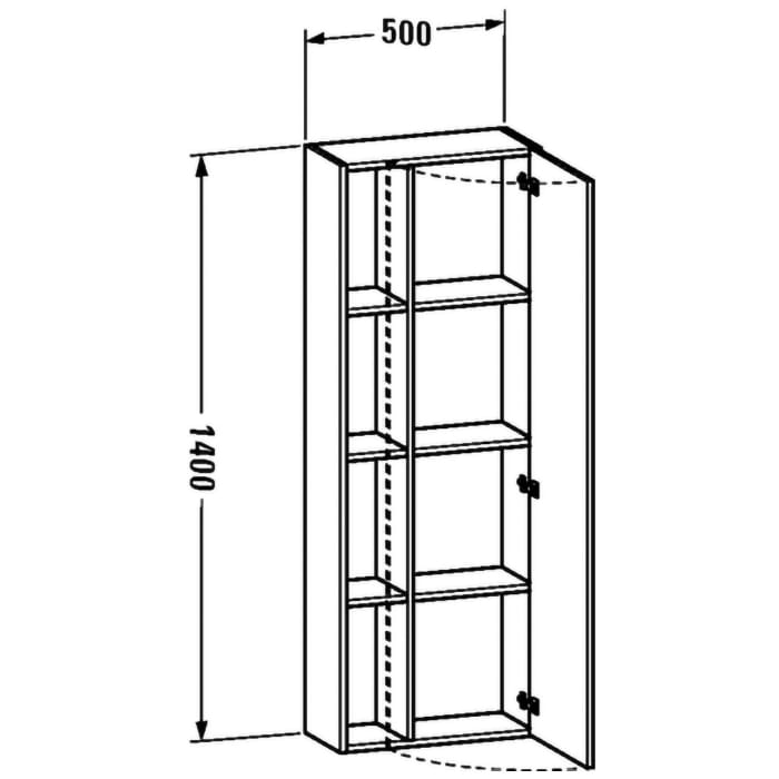 Duravit DuraStyle Hochschrank 50 x 24 x 140 cm Türanschlag rechts