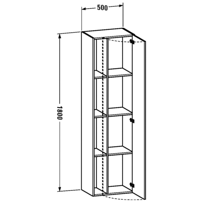 Duravit Durastyle Hochschrank 50 x 36 x 180 cm Türanschlag rechts