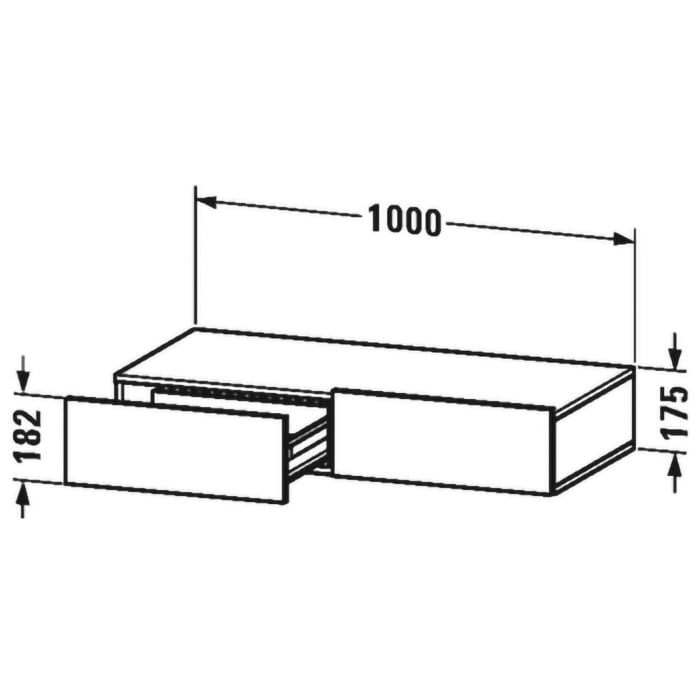 Duravit Durastyle Schubkastenablage 100 cm, mit 2 Schubkästen