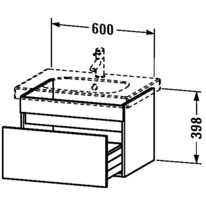 Duravit DuraStyle Waschtischunterbau 60 cm, mit 1 Auszug