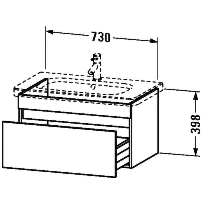 Duravit DuraStyle Waschtischunterbau 73 cm, mit 1 Auszug