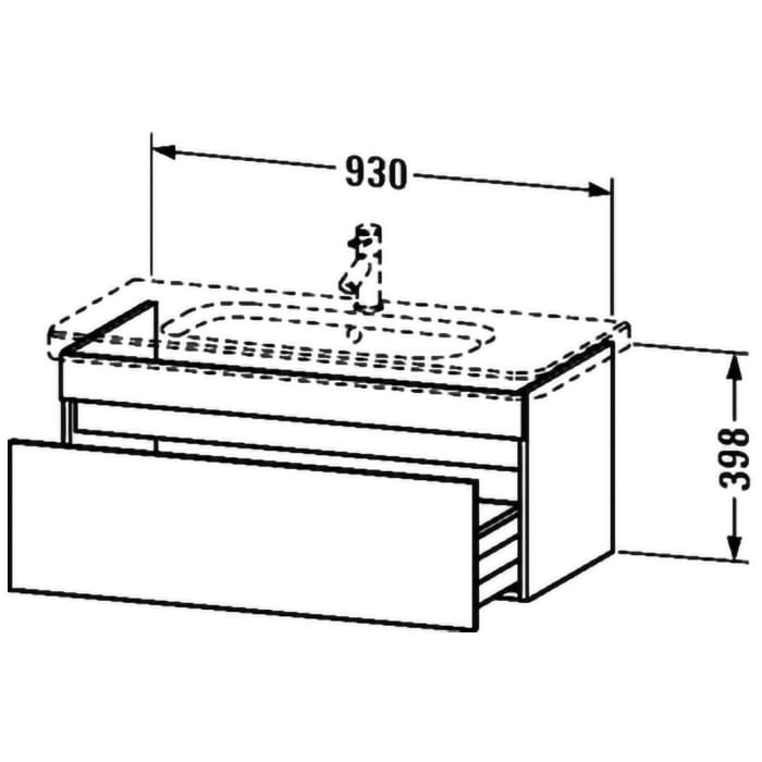 Duravit DuraStyle Waschtischunterbau 93 cm, mit 1 Auszug