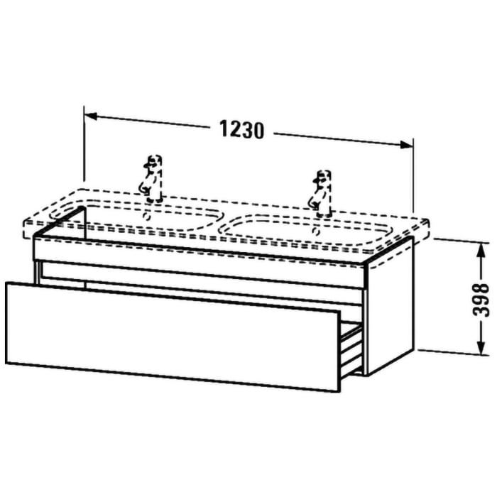 Duravit DuraStyle Waschtischunterbau 123 cm, mit 1 Auszug