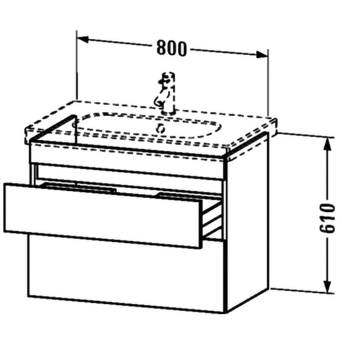 Duravit DuraStyle Waschtischunterbau 80 cm, mit 2 Auszügen
