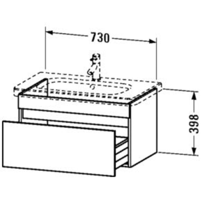 Duravit DuraStyle Waschtischunterbau Compact 73 cm, mit 1 Auszug
