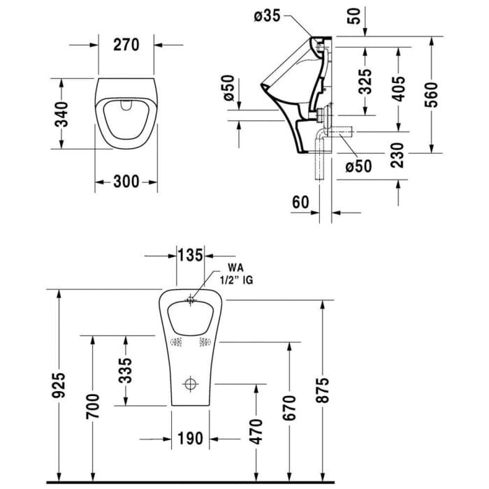 Duravit DuraStyle Urinal, ohne Fliege