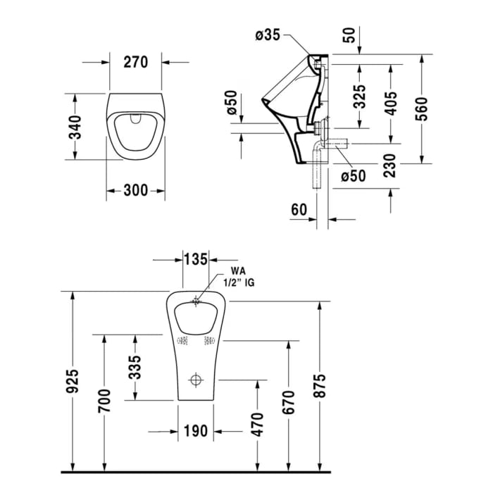 Duravit DuraStyle Urinal, ohne Fliege