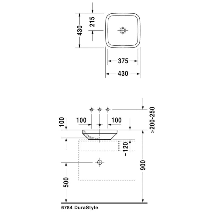 Duravit DuraStyle Aufsatzbecken 43 cm, ohne Hahnloch
