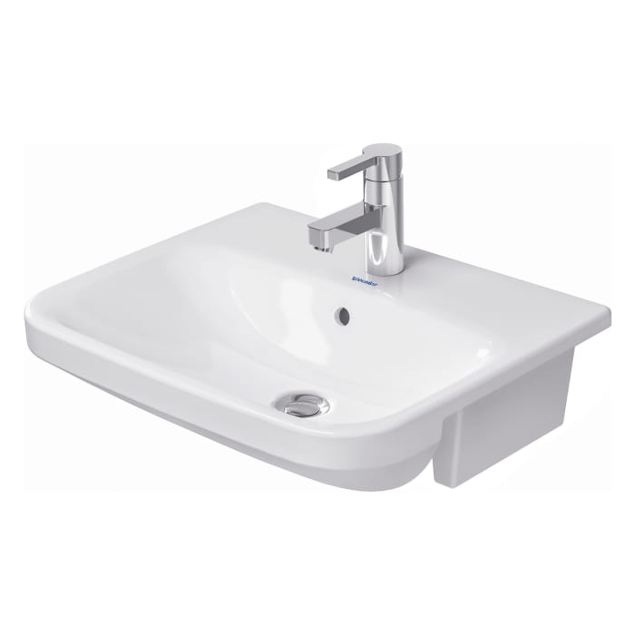 Duravit DuraStyle Halbeinbauwaschtisch 55 cm, mit 1 Hahnloch