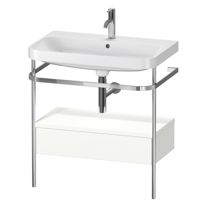 Duravit Happy D.2 Plus c-shaped Waschtisch mit 1 Hahnloch, 77,5 x 49 cm, mit 1 Schubkasten