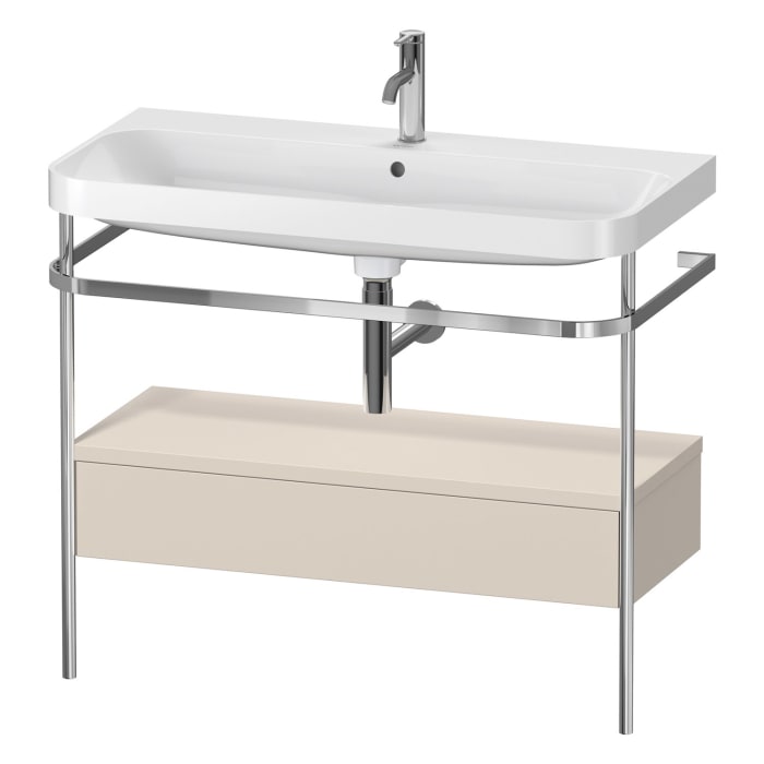 Duravit Happy D.2 Plus c-shaped Waschtisch mit 1 Hahnloch, 97,5 x 49 cm, mit 1 Schubkasten