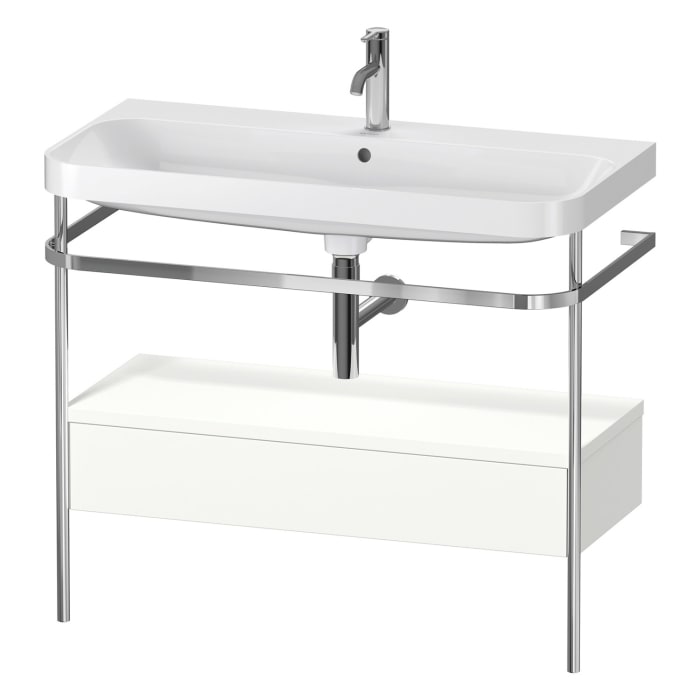 Duravit Happy D.2 Plus c-shaped Waschtisch mit 1 Hahnloch, 97,5 x 49 cm, mit 1 Schubkasten