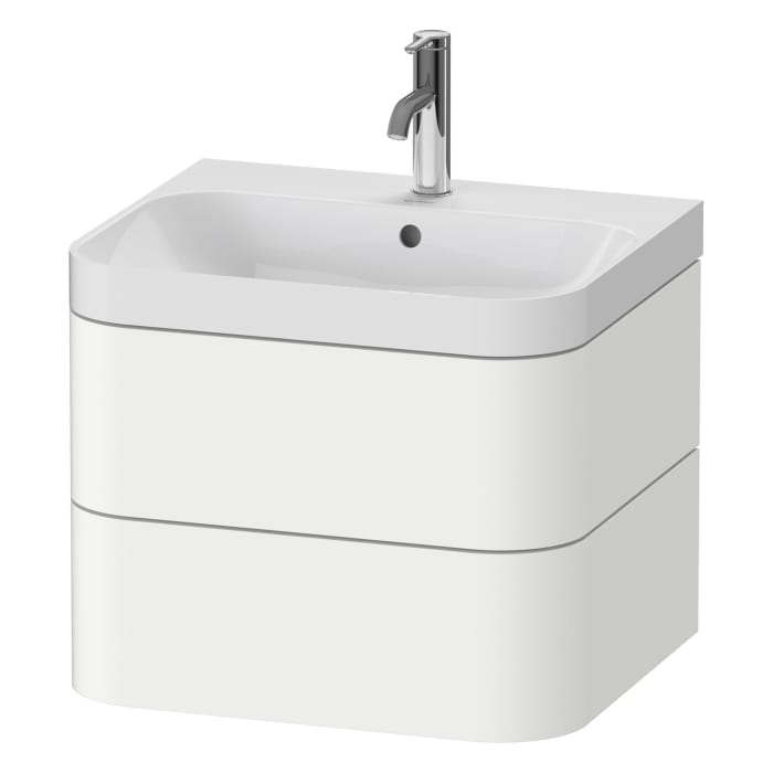 Duravit Happy D.2 Plus c-shaped Waschtisch mit 1 Hahnloch, mit Unterschrank, 57,5 x 49 cm