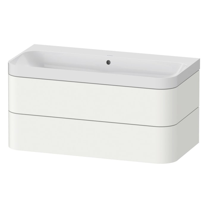 Duravit Happy D.2 Plus c-shaped Waschtisch ohne Hahnloch, mit Unterschrank, 97,5 x 49 cm