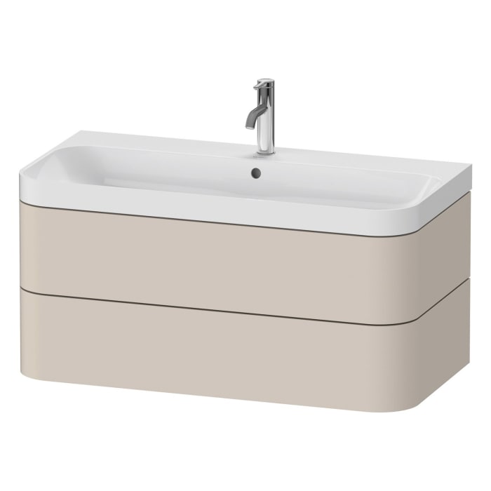 Duravit Happy D.2 Plus c-shaped Waschtisch mit 1 Hahnloch, mit Unterschrank, 97,5 x 49 cm