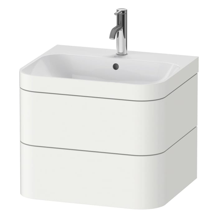 Duravit Happy D.2 Plus c-bonded Waschtisch mit 1 Hahnloch, mit Unterschrank 57,5 x 49 cm
