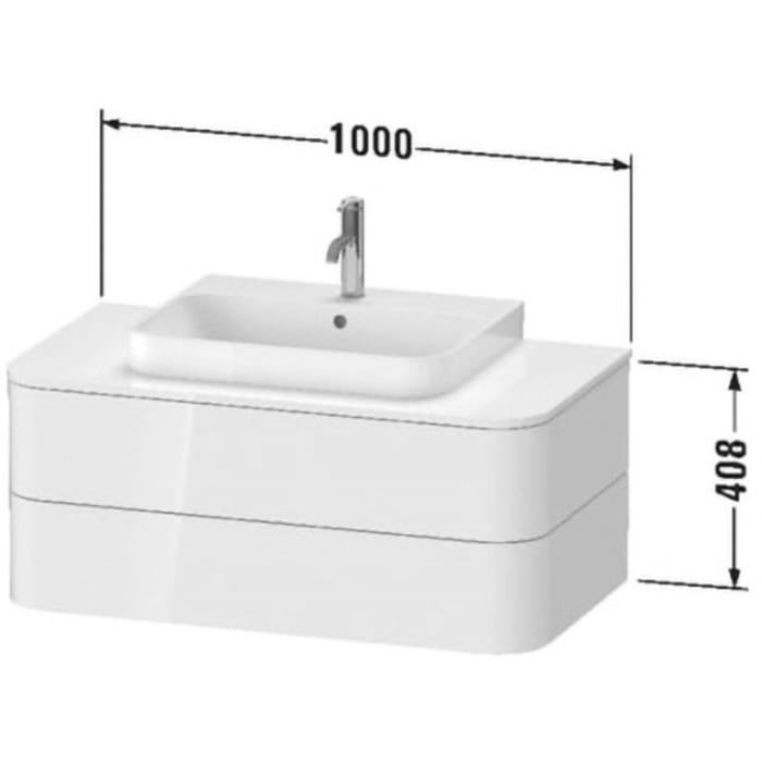Duravit Happy D.2 Plus Waschtischunterschrank mit 2 Schubkästen, 100 x 40,8 cm, für Konsole