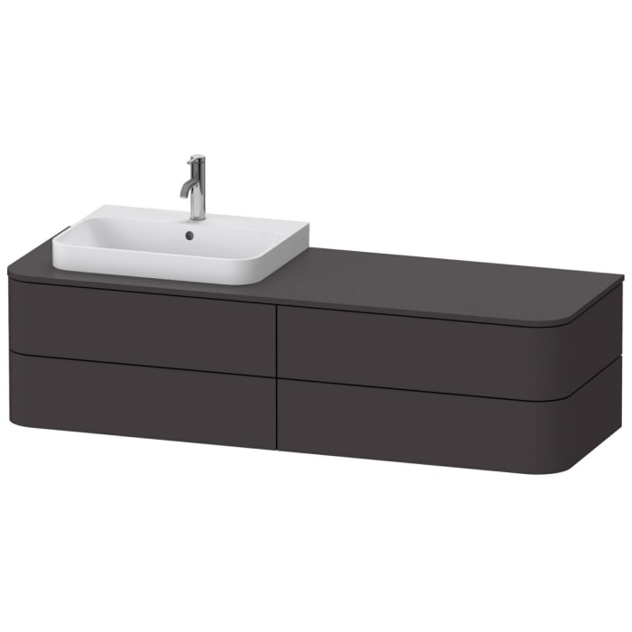 Duravit Happy D.2 Plus Waschtischunterschrank mit 4 Schubkästen, 160 x 40,8 cm, für Konsole und Waschtisch links