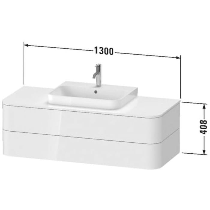 Duravit Happy D.2 Plus Waschtischunterschrank mit 2 Schubkästen, 130 x 40,8 cm, für Konsole