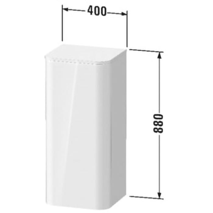 Duravit Happy D.2 Plus Halbhochschrank 2 Glasfachböden, Türanschlag rechts, 40 x 36 cm