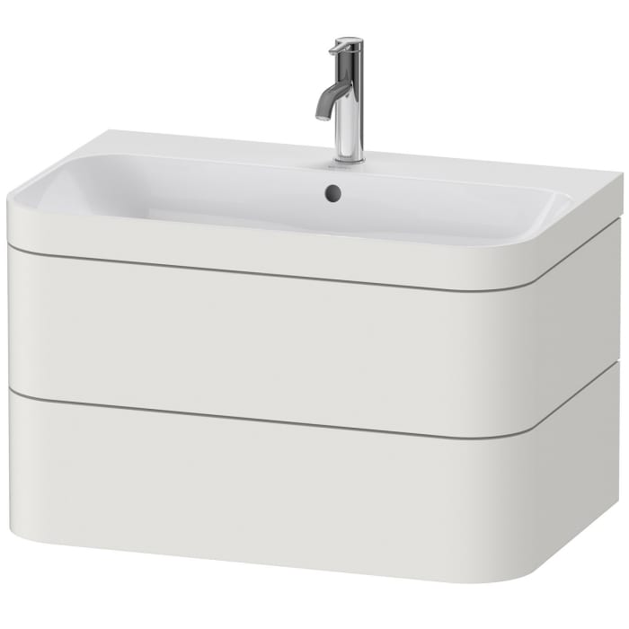Duravit Happy D.2 Plus c-bonded Waschtisch mit 1 Hahnloch, mit Unterschrank 77,5 x 49 cm