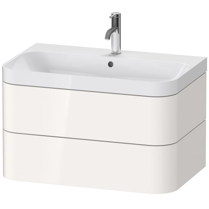Duravit Happy D.2 Plus c-shaped Waschtisch mit 1 Hahnloch, mit Unterschrank, 77,5 x 49 cm