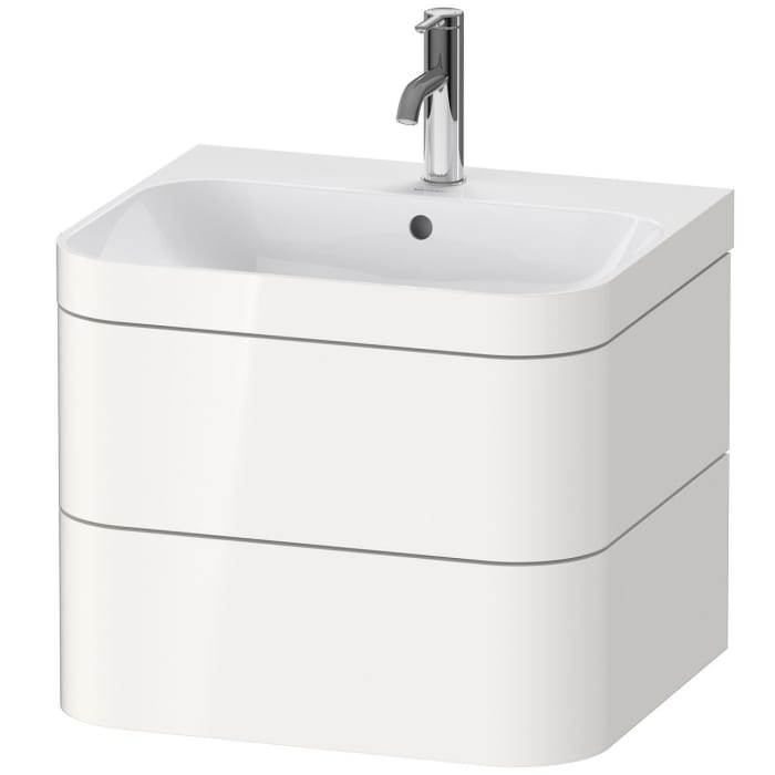Duravit Happy D.2 Plus c-bonded Waschtisch mit 1 Hahnloch, mit Unterschrank 57,5 x 49 cm