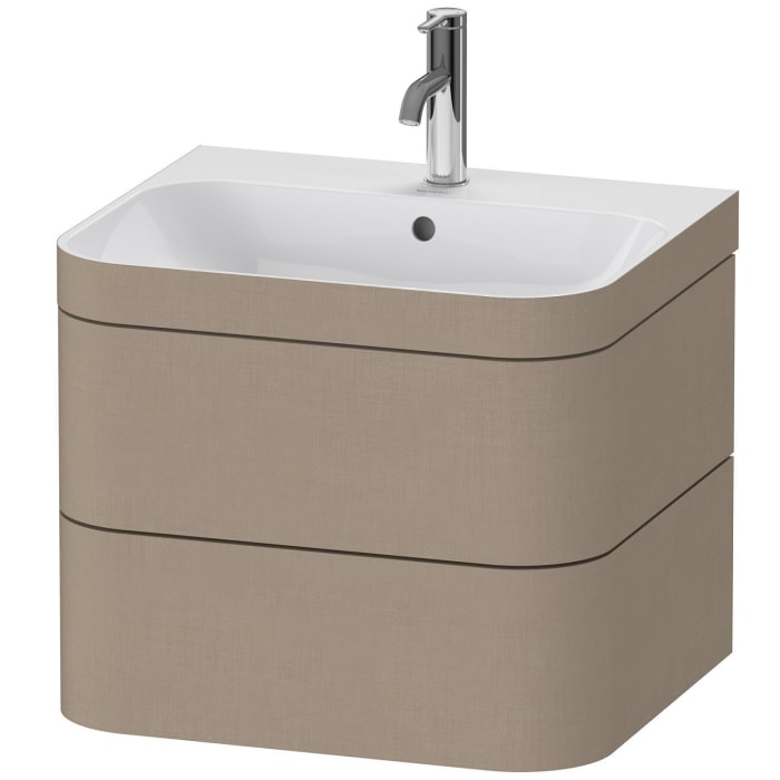 Duravit Happy D.2 Plus c-bonded Waschtisch mit 1 Hahnloch, mit Unterschrank 57,5 x 49 cm