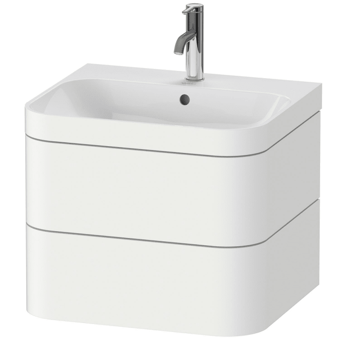 Duravit Happy D.2 Plus c-bonded Waschtisch mit 1 Hahnloch, mit Unterschrank 57,5 x 49 cm