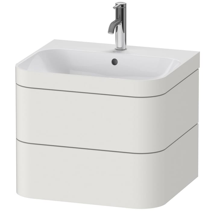 Duravit Happy D.2 Plus c-bonded Waschtisch mit 1 Hahnloch, mit Unterschrank 57,5 x 49 cm