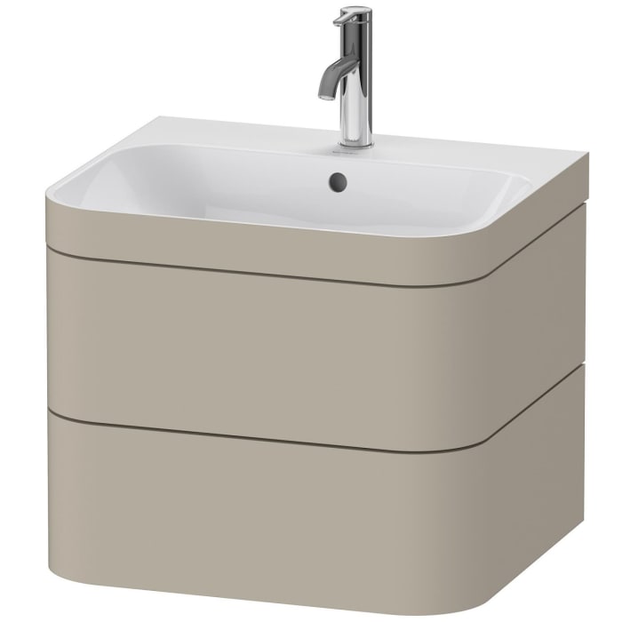Duravit Happy D.2 Plus c-bonded Waschtisch mit 1 Hahnloch, mit Unterschrank 57,5 x 49 cm